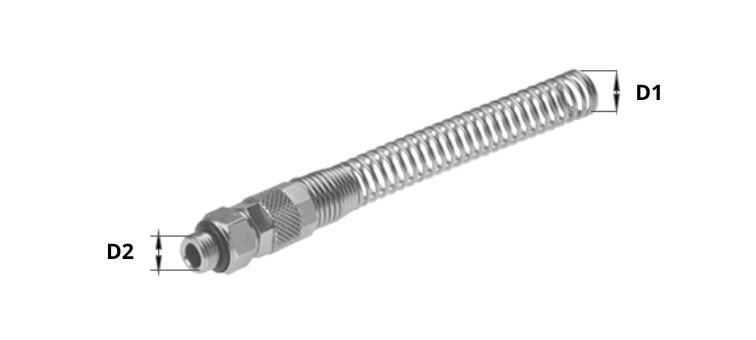 Raccord droit tournant male cylindrique avec ressort