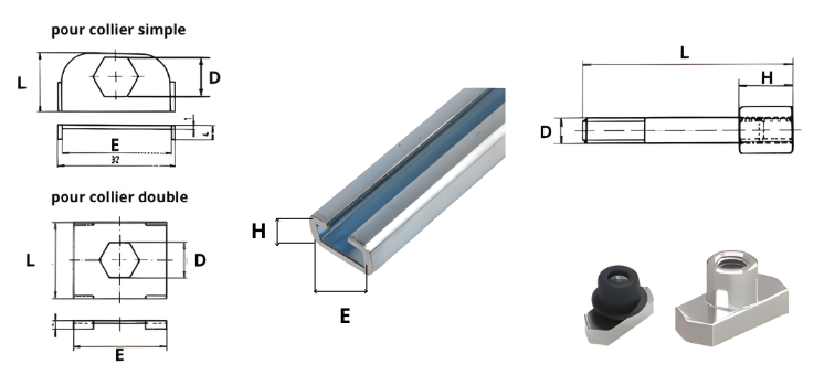 Accessoires rail et superposition pour collier série légère