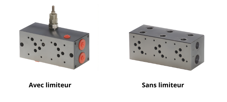 Bloc avec/sans limiteur pour électro CETOP5 (NG10)