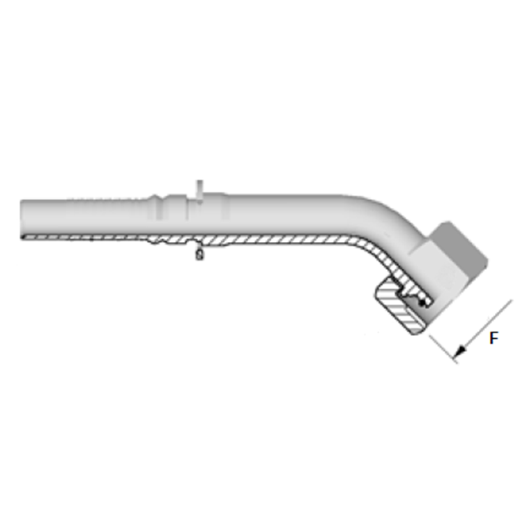 Embout interlock 45° femelle série S