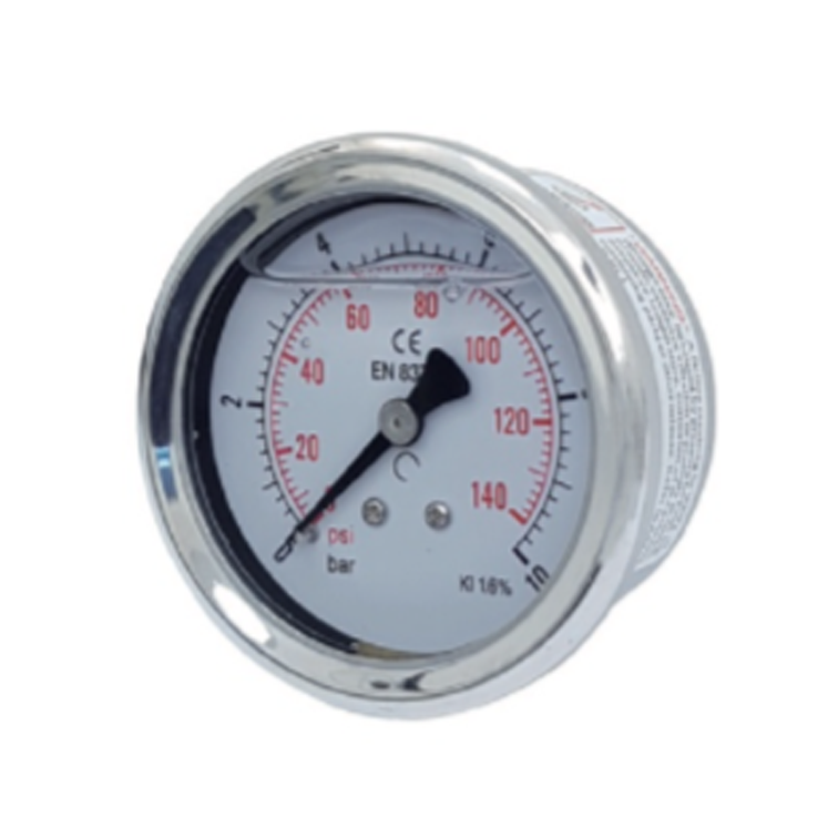 Manomètre dorsal diamètre 50mm boitier inox avec glycérine
