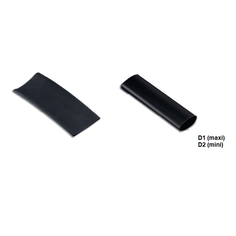 Tube flexible thermo rétractable avec couche adhésive