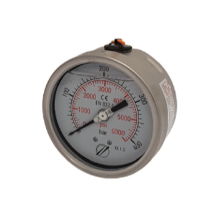Manomètre dorsal diamètre 100mm tout inox avec glycérine