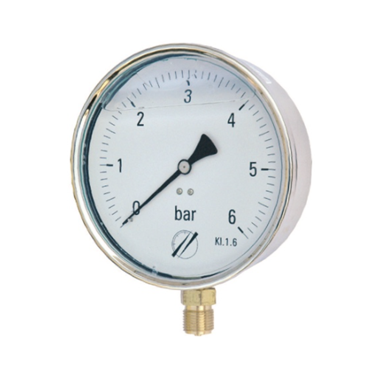 Manomètre vertical diamètre 150mm boitier inox avec glycérine
