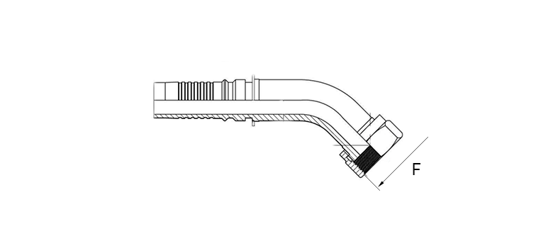 Embout interlock 45° femelle ORFS inox