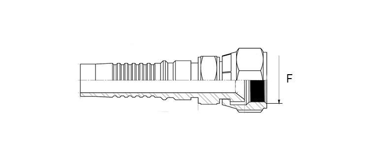 Embout interlock femelle JIC double hexagone inox