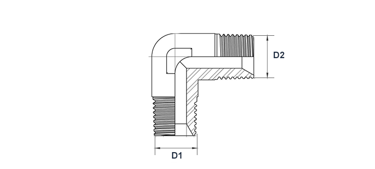 Coude 90° male NPT X male NPT inox