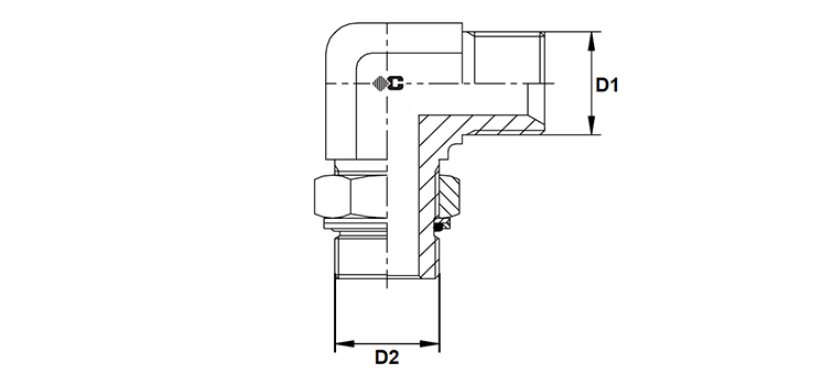 Coude 90° mâle BSP x mâle gaz cylindrique inox