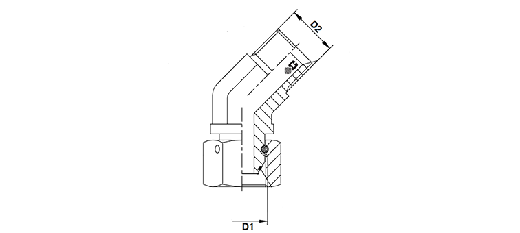 Coude 45° tournant BSP x Male BSP inox