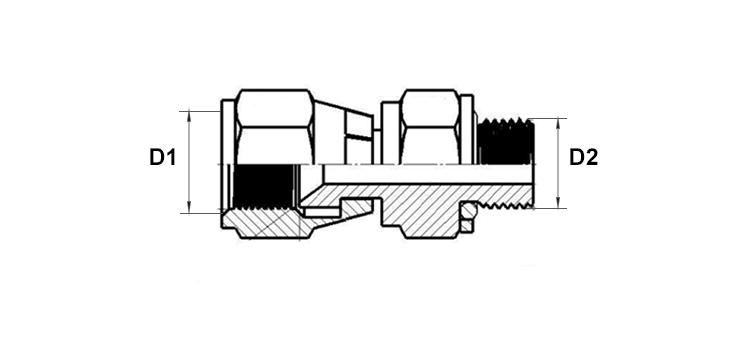 Adapteur tournant JIC x male GAZ cylindrique R inox