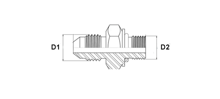 Adapteur male JIC x male MÉTRIQUE cylindrique R inox