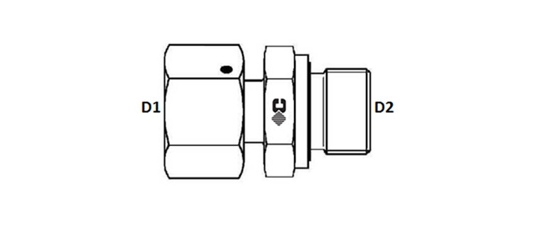 Adapteur orientable GAZ cylindrique série S INOX