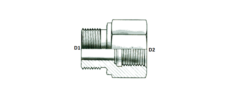 Réduction GAZ cylindrique longue INOX