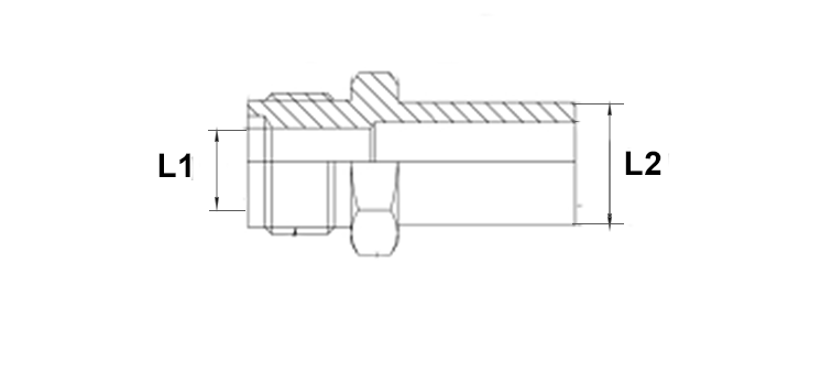 Adapteur droit embout lisse 24° x male 24°