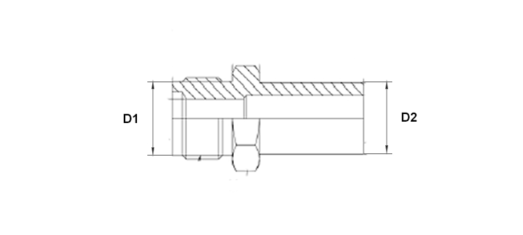Adapteur droit embout lisse 24° x male agricole