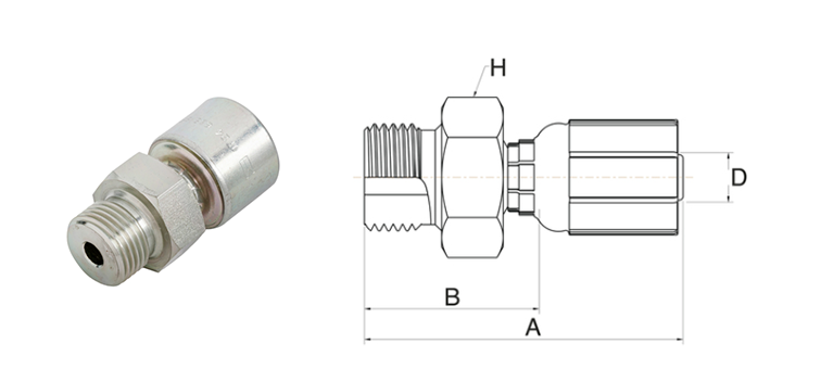 Embout male BSP fond plat GATES MEGASYS MEGACRIMP