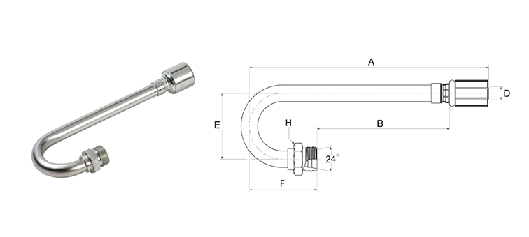 Embout male DIN S 180° GATES MEGASYS MEGACRIMP