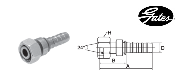 Embout femelle DIN L GATES GLOBAL SPIRAL